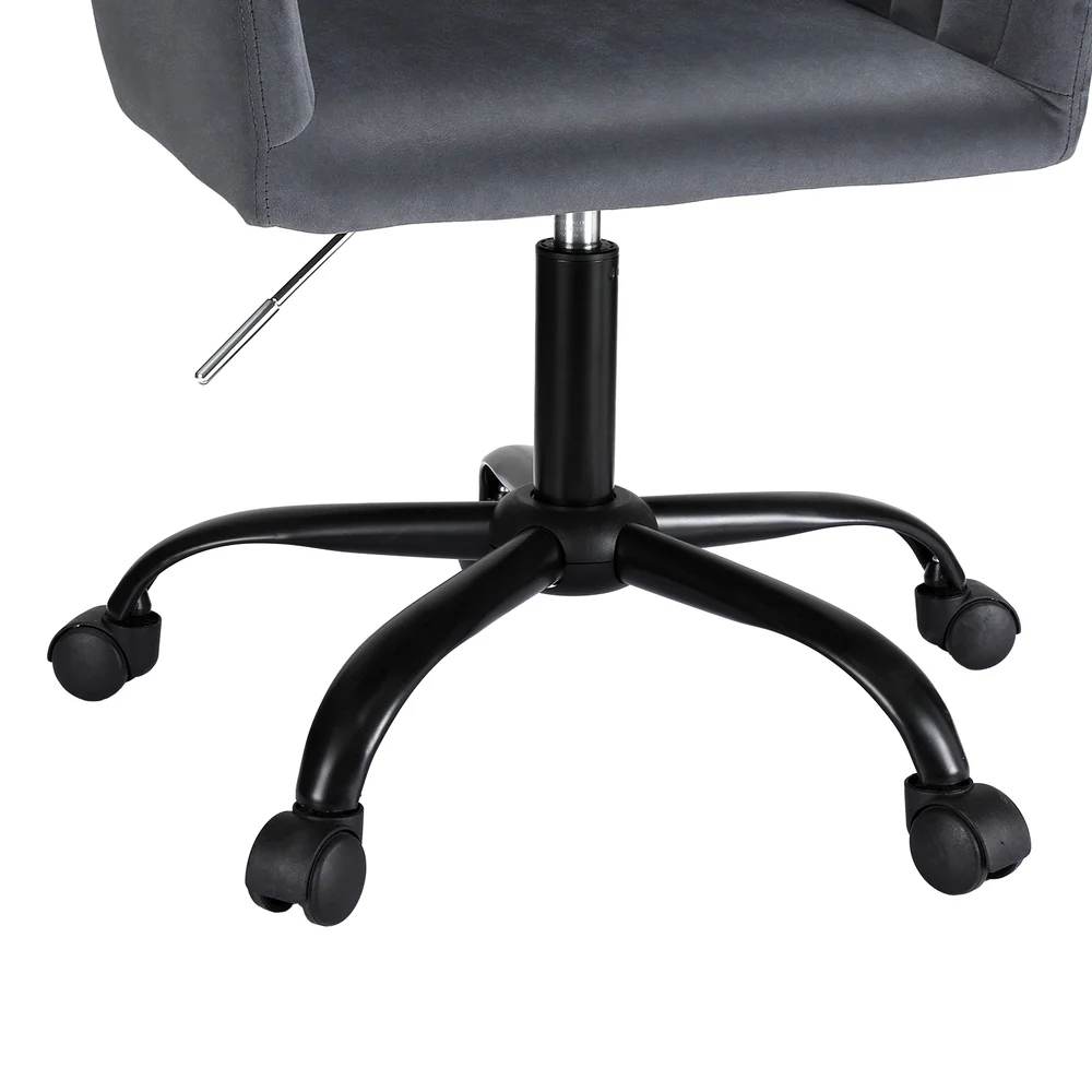 Office Chair Velvet Seat Dark Grey - Image 4