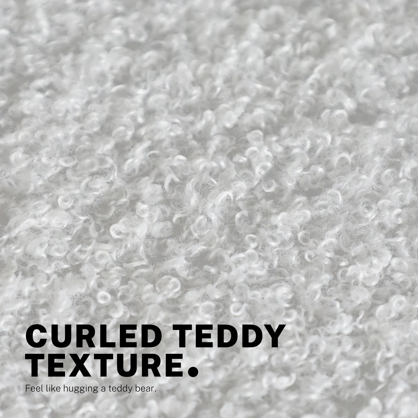 Office Desk Chair - Teddy Boucle Armless Swivel Study Seat OVOID WHITE - Image 3