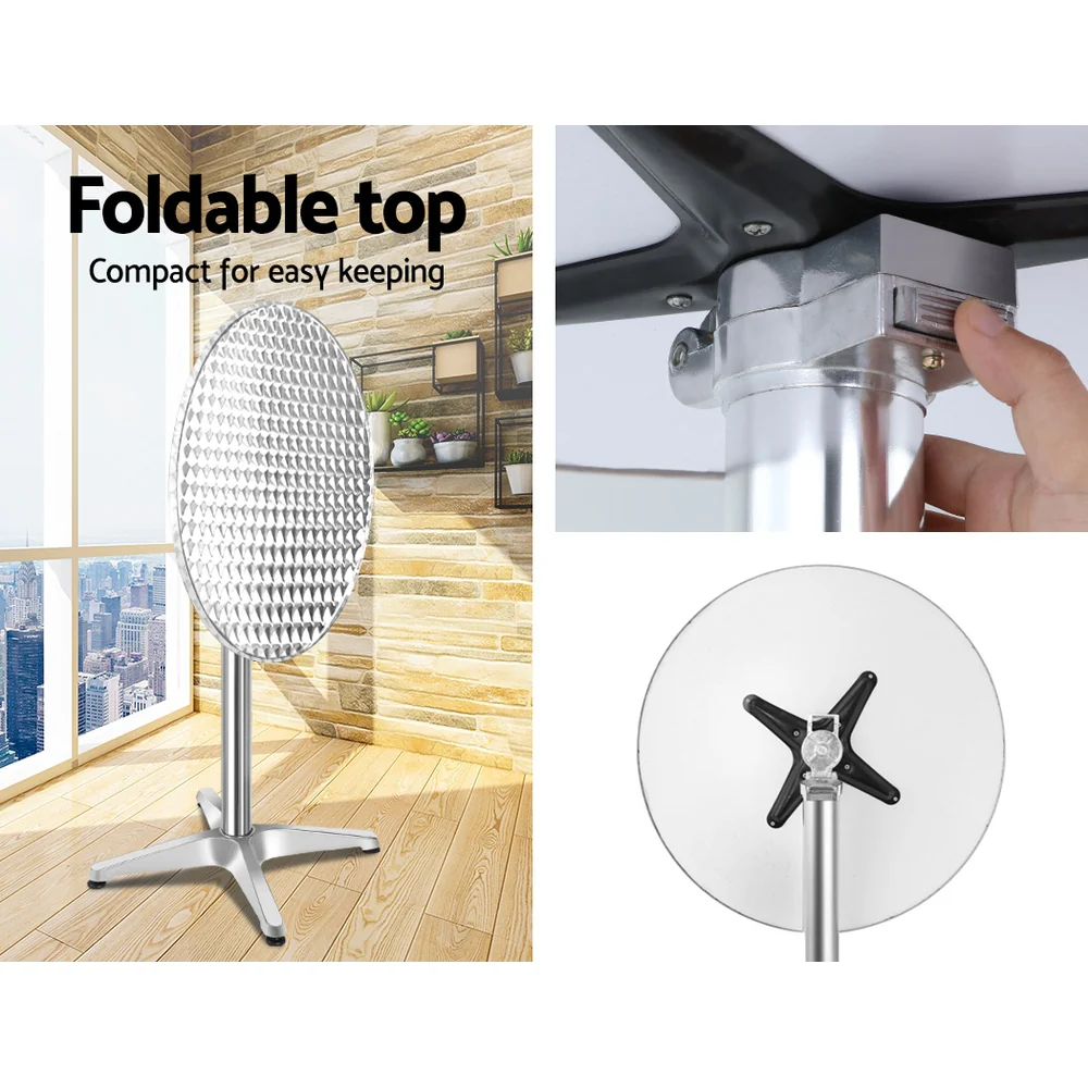 Outdoor Bar Table Indoor Furniture Adjustable Aluminium Round 70/110cm - Image 4