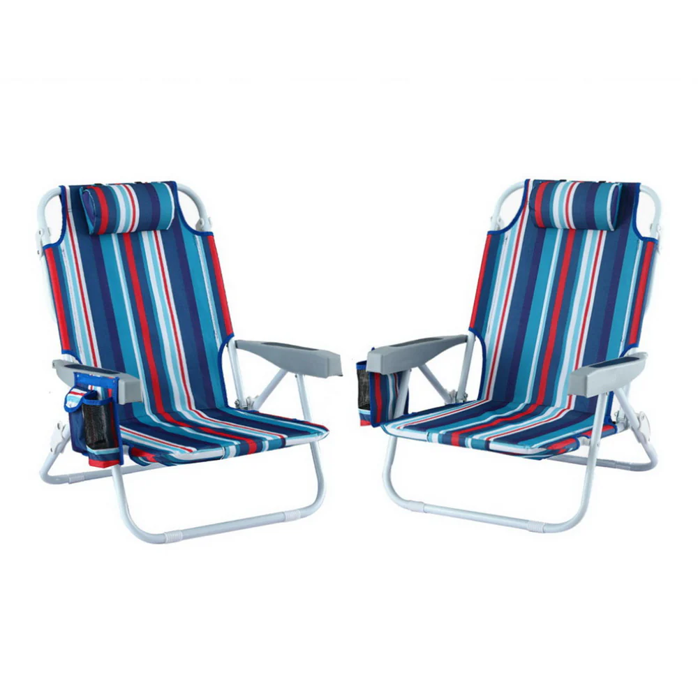 Outdoor Chairs Beach Chair Backpack Cooler Storage Lightweight Fishing Blue