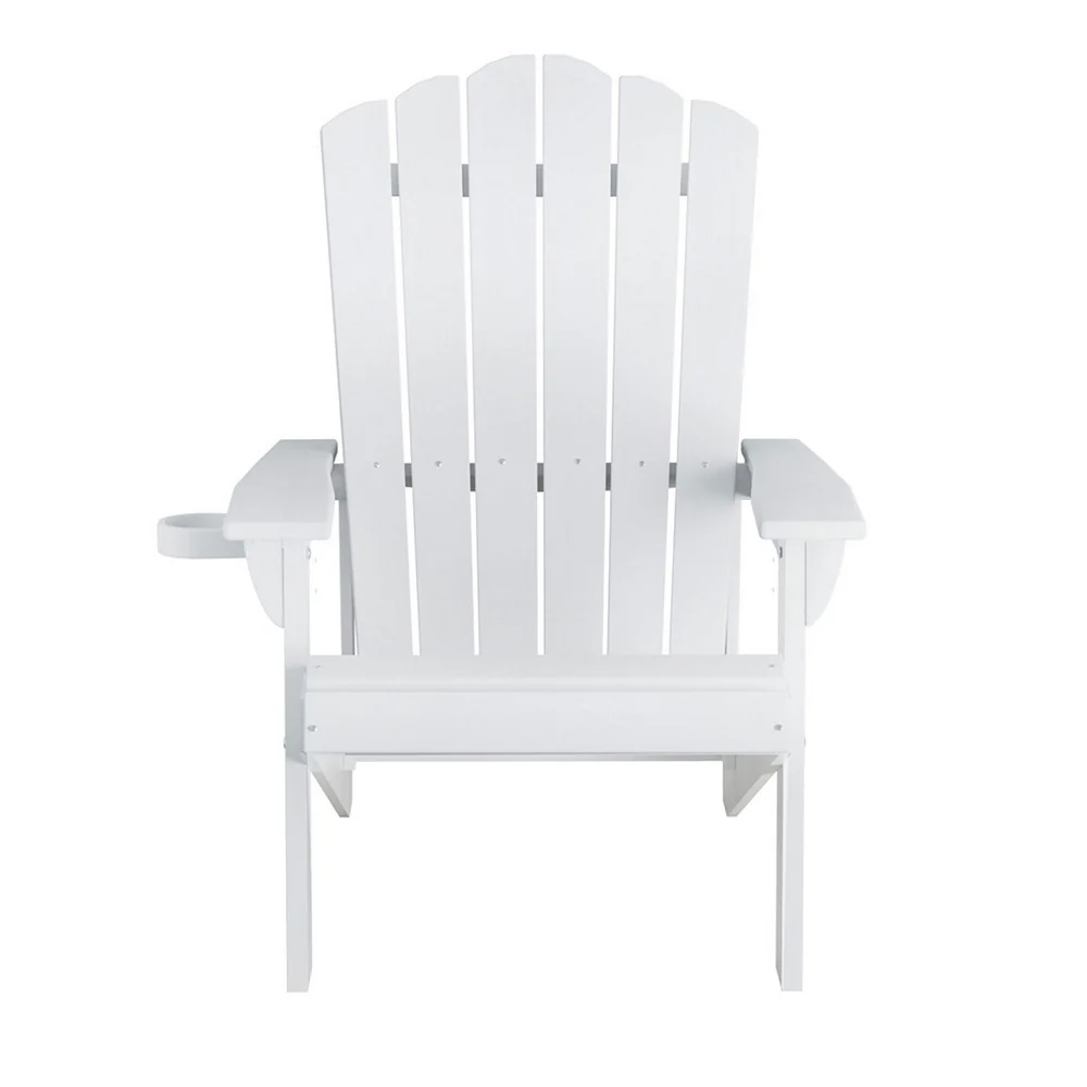 Outdoor Chairs HDPE Adirondack Beach Chair Sun Lounge Patio Furniture Garden white - Image 3