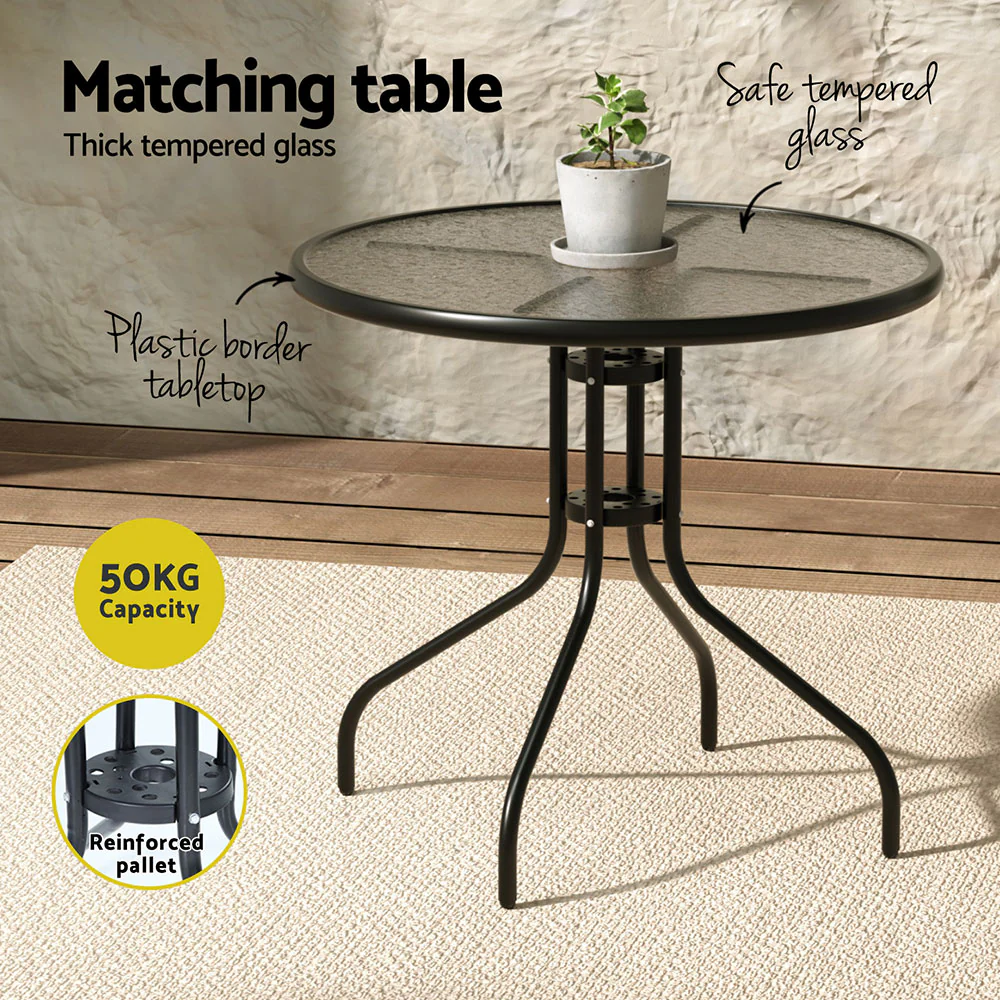 Outdoor Dining Set Table and Chairs Patio Garden Furniture Bistro Set - Image 6