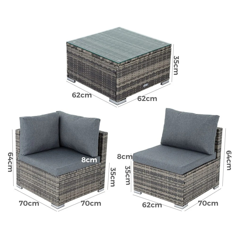 Outdoor Modular Lounge Sofa Bondi -Grey - Image 9