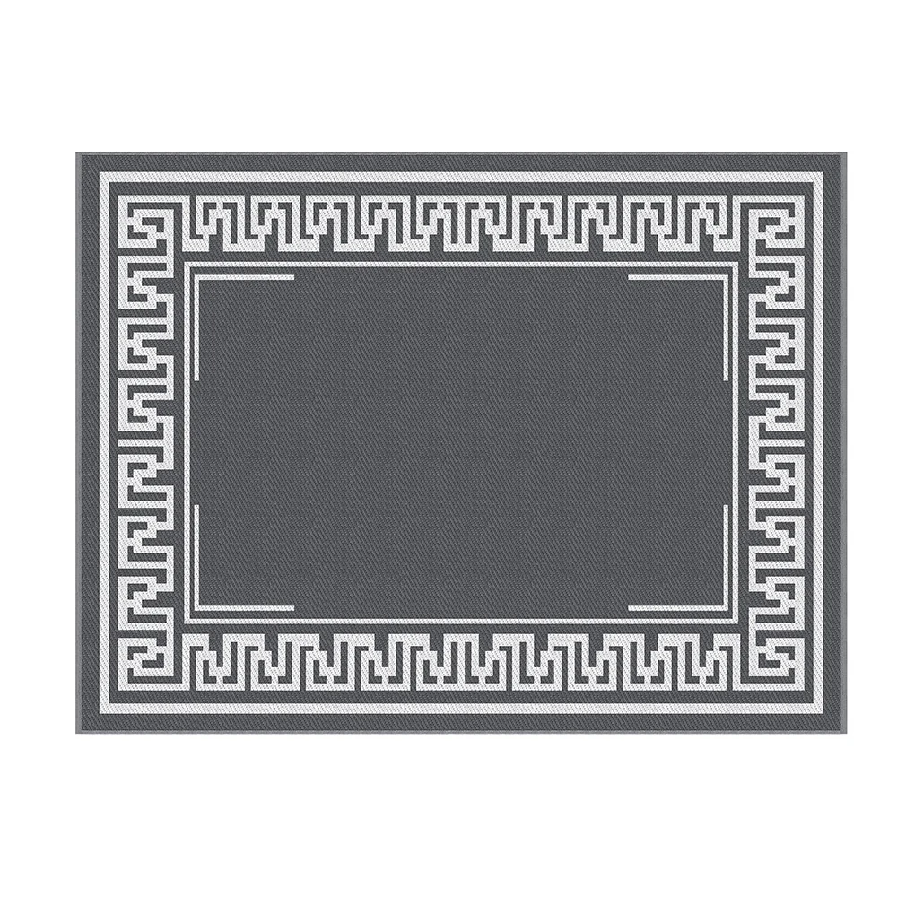 Outdoor Rugs 274x366cm Large Carpet Reversible Area Mat PP Dual-Sided Patio Rug Greek Key - Image 3