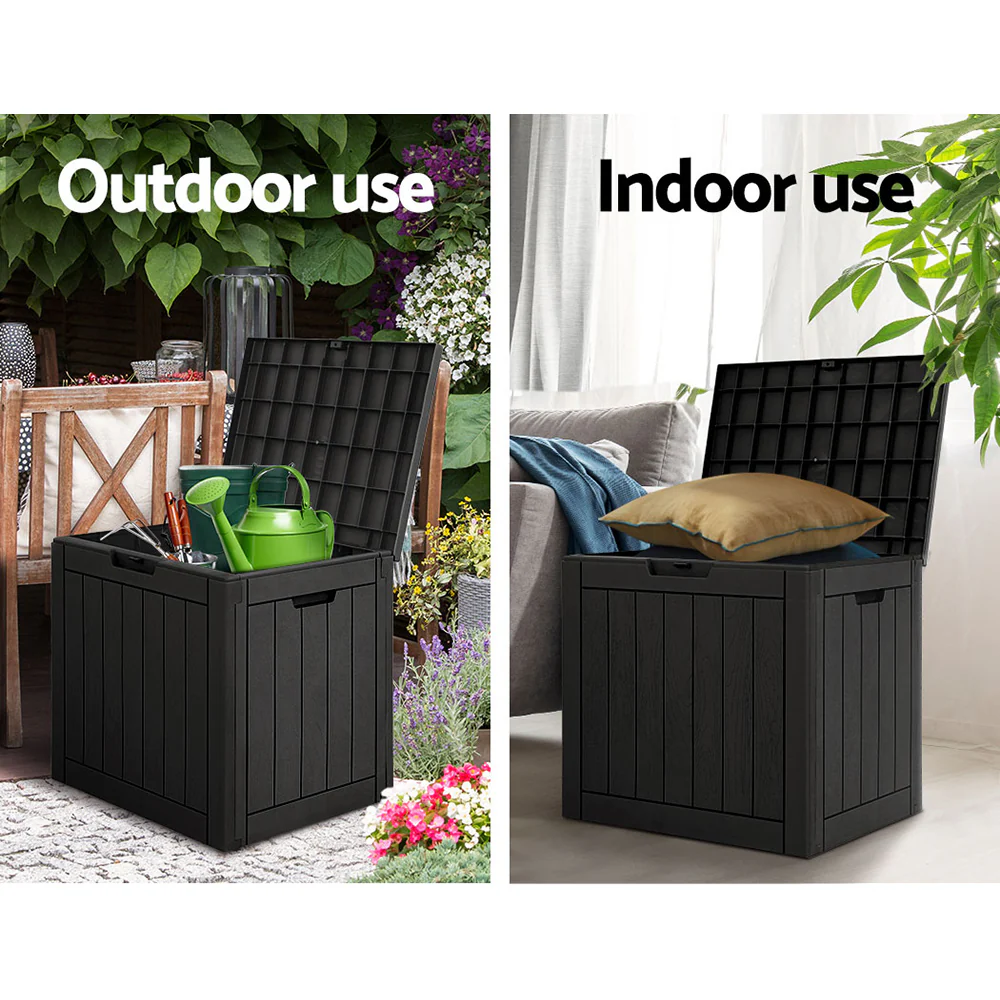 Outdoor Storage Box 118L Container Lockable Garden Toy Tool Shed Black - Image 6