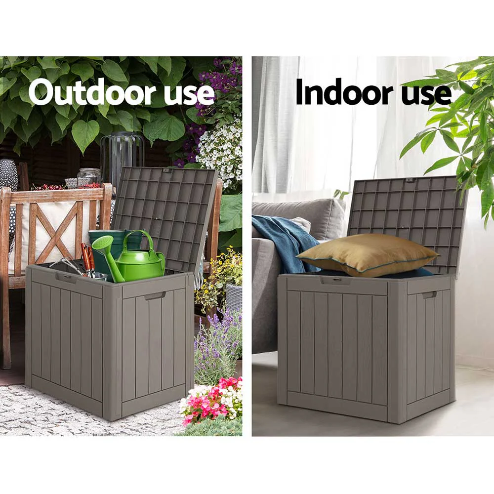 Outdoor Storage Box 118L Container Lockable Garden Toy Tool Shed Grey - Image 6
