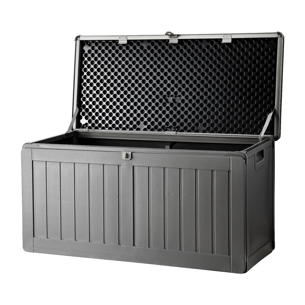 Outdoor Storage Box 190L Container Lockable Garden Bench Tool Shed Black - Image 8