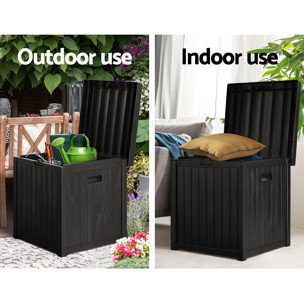Outdoor Storage Box 195L Organiser Garden Bench Deck Toy Shed Tool Black - Image 6