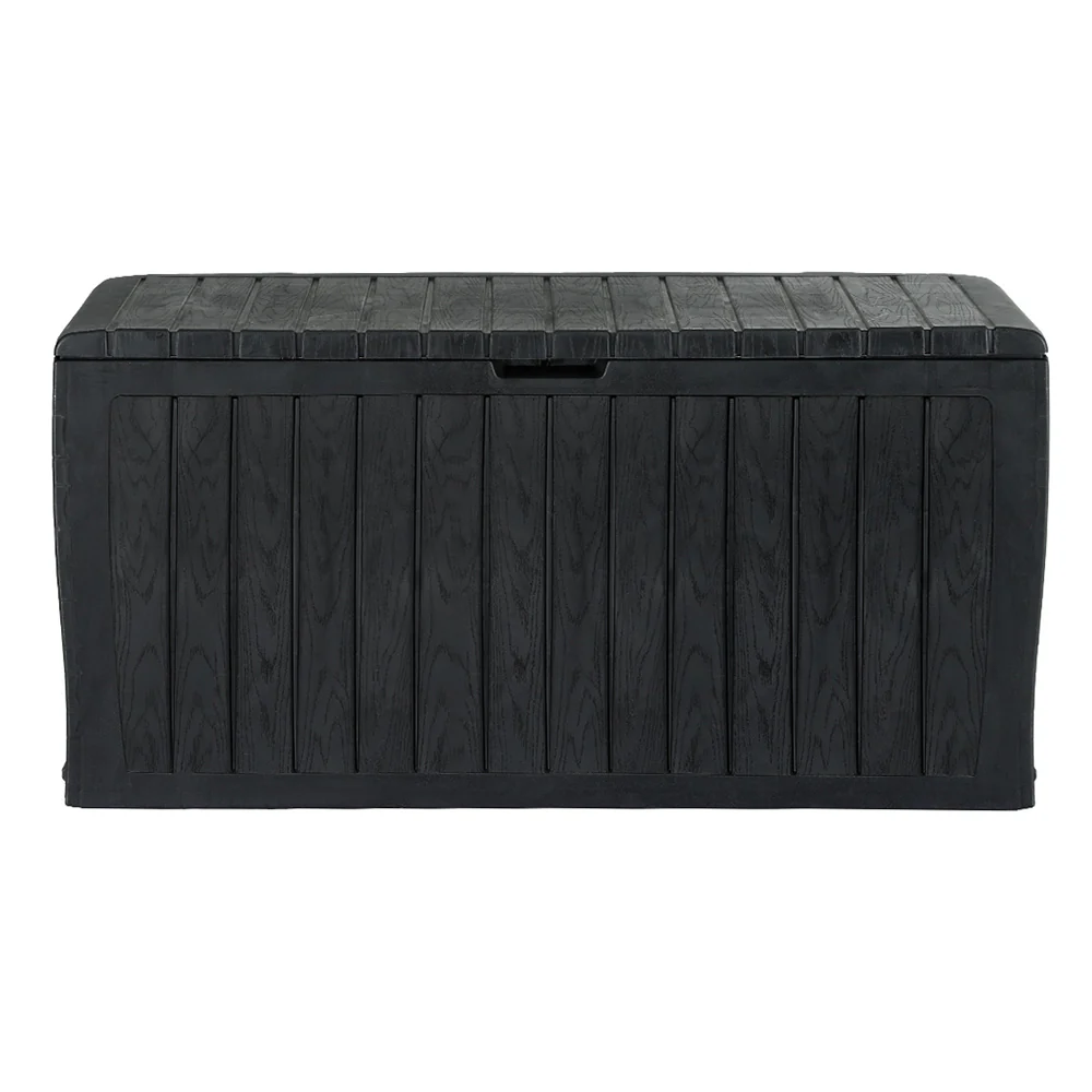 Outdoor Storage Box 220L Lockable Organiser Garden Deck Toy Shed Tool Black - Image 3