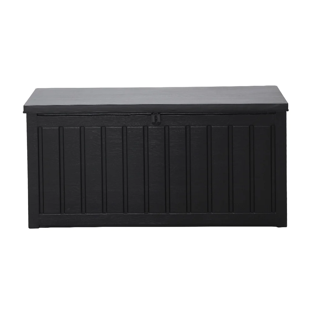 Outdoor Storage Box 240L Container Lockable Garden Bench Tool Shed Black - Image 3