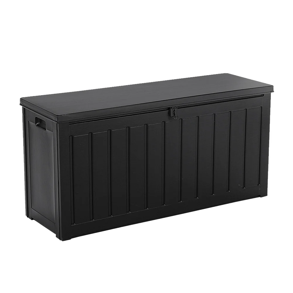 Outdoor Storage Box 240L Container Lockable Garden Bench Tool Shed Black - Image 4