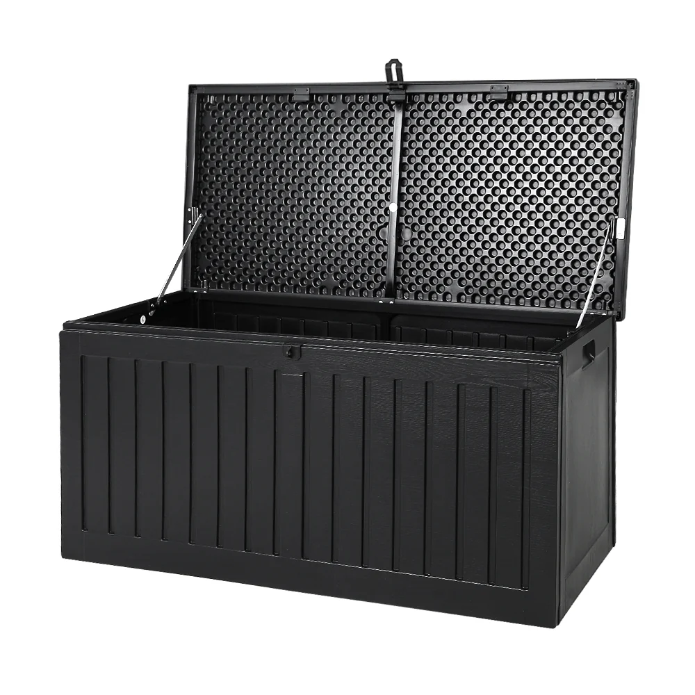 Outdoor Storage Box 270L Container Lockable Garden Bench Tool Shed Black - Image 8