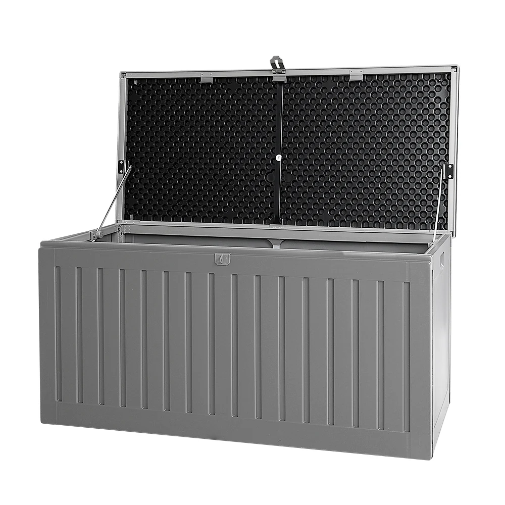 Outdoor Storage Box 270L Container Lockable Garden Bench Tool Shed Grey - Image 8