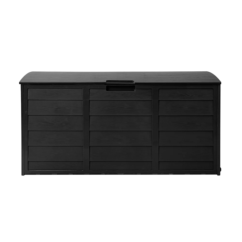 Outdoor Storage Box 290L Lockable Organiser Garden Deck Shed All Black - Image 3
