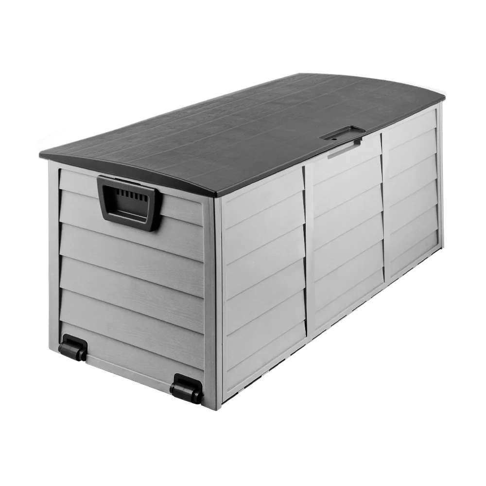 Outdoor Storage Box 290L Lockable Organiser Garden Deck Shed Tool Black - Image 4