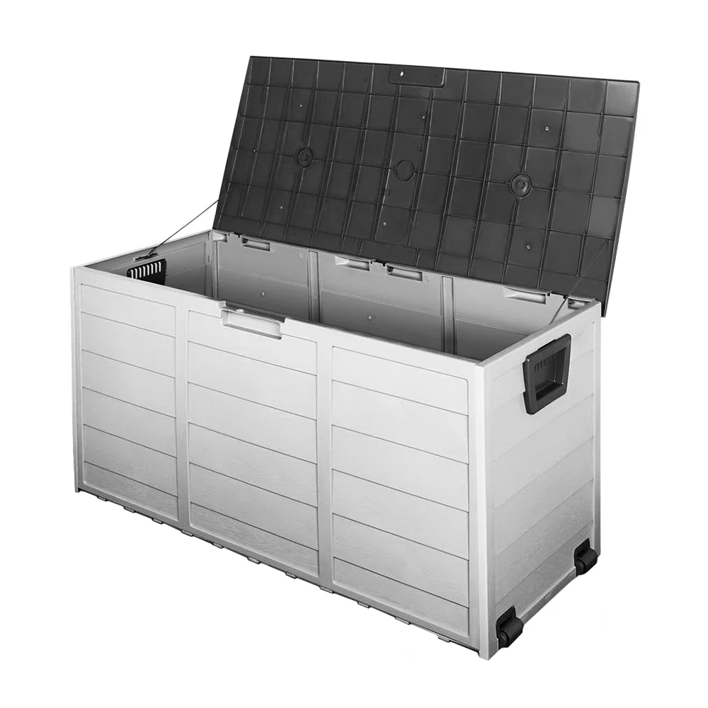 Outdoor Storage Box 290L Lockable Organiser Garden Deck Shed Tool Black - Image 8