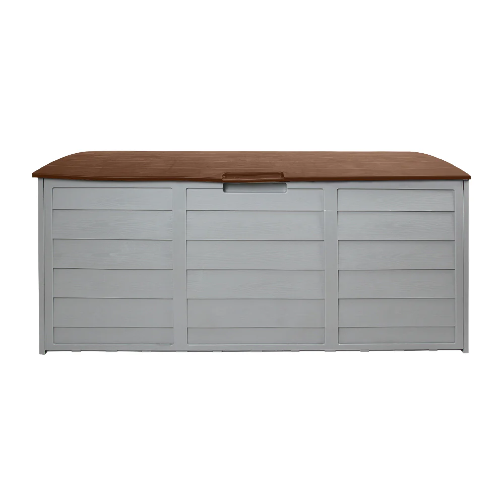 Outdoor Storage Box 290L Lockable Organiser Garden Deck Shed Tool Brown - Image 3