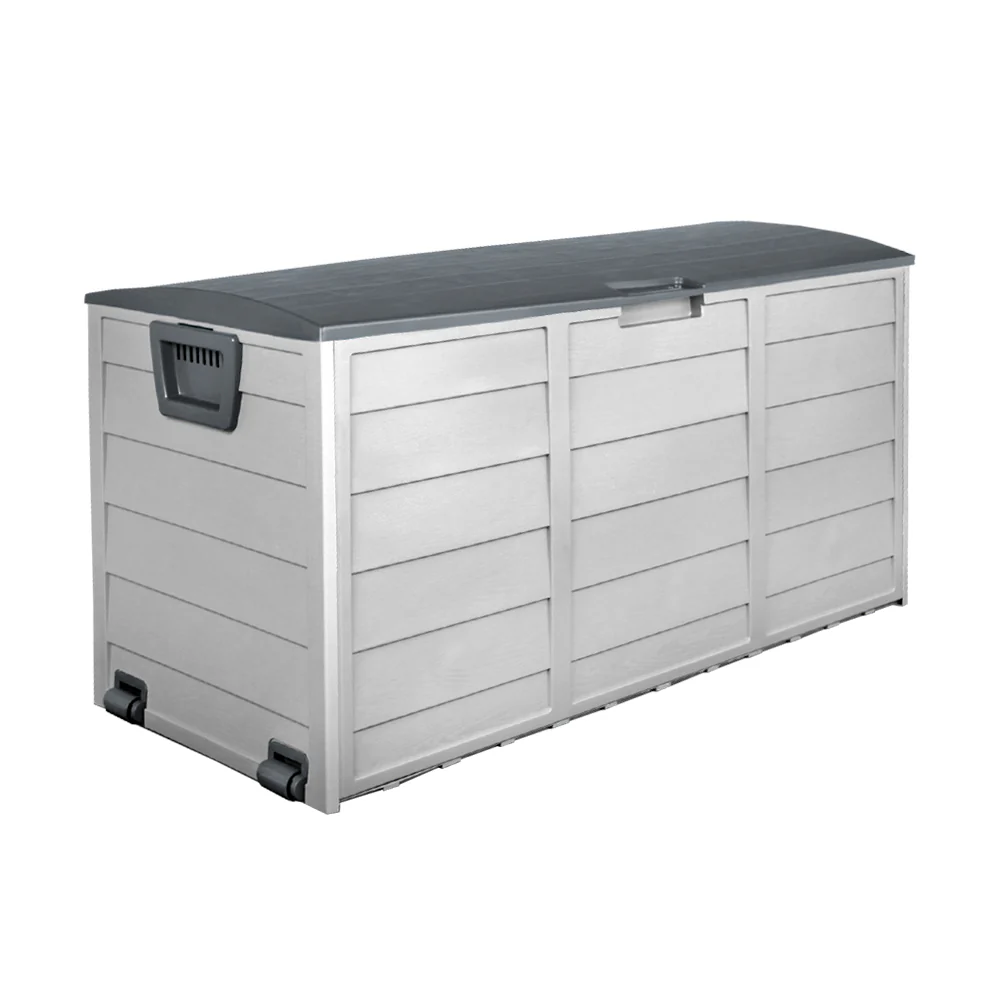 Outdoor Storage Box 290L Lockable Organiser Garden Deck Shed Tool Grey - Image 4