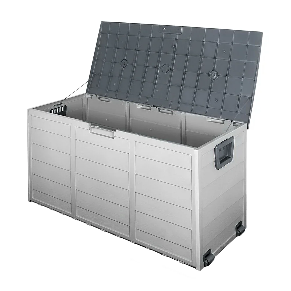 Outdoor Storage Box 290L Lockable Organiser Garden Deck Shed Tool Grey - Image 8