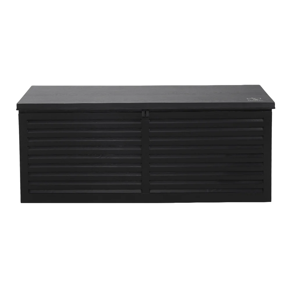 Outdoor Storage Box 390L Container Lockable Garden Bench Shed Tools Toy All Black - Image 3