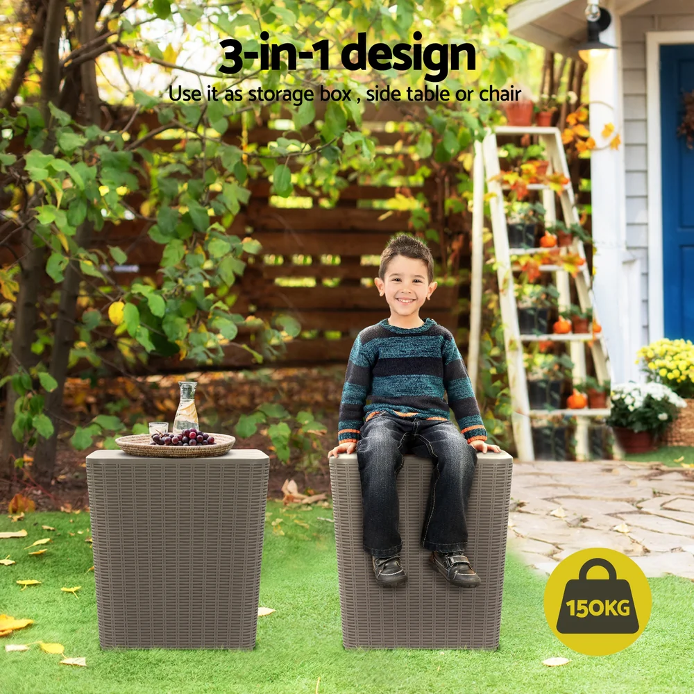 Outdoor Storage Box 43L Container Side Table Garden Bench Tool Sheds - Image 5