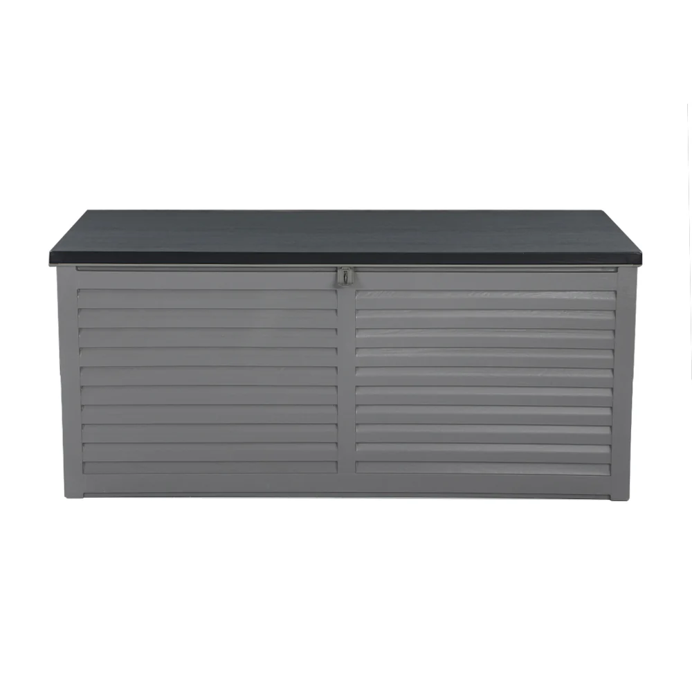 Outdoor Storage Box 490L Container Lockable Garden Bench Tools Toy Shed Black - Image 3