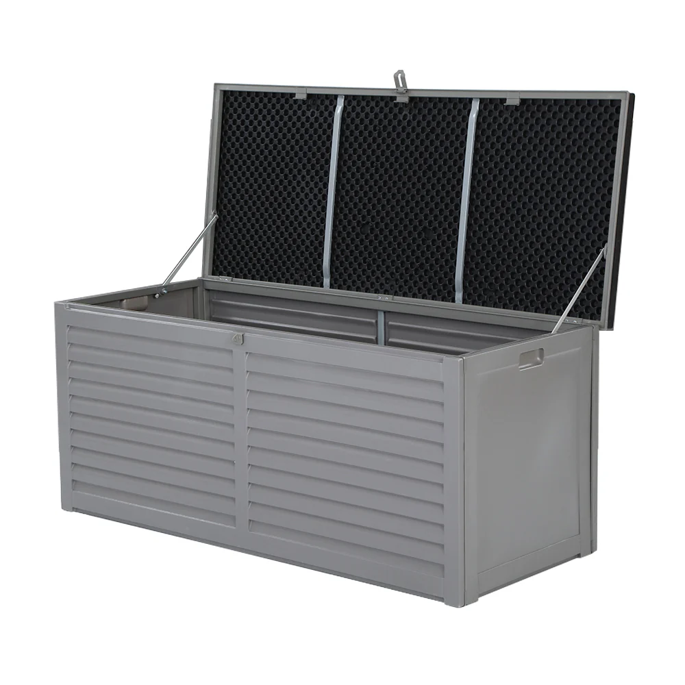 Outdoor Storage Box 490L Container Lockable Garden Bench Tools Toy Shed Black - Image 8