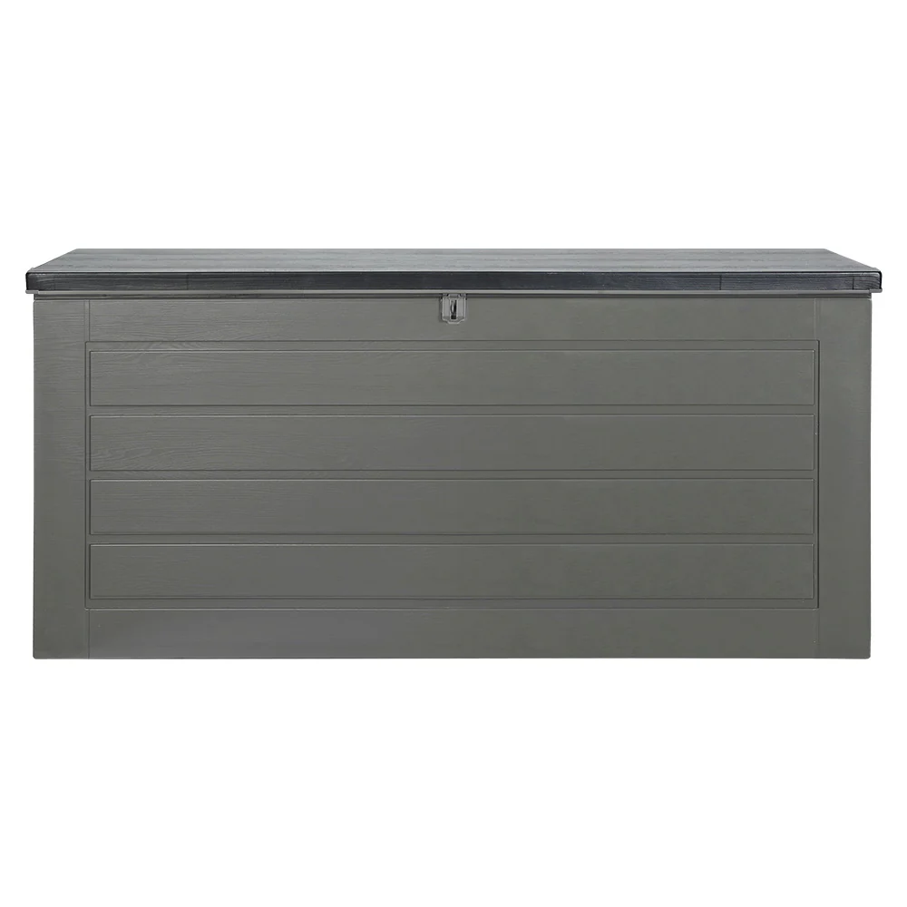 Outdoor Storage Box 680L Container Lockable Garden Bench Tool Shed Black - Image 3