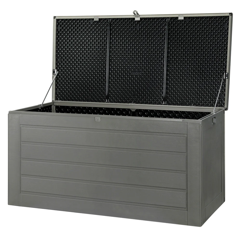 Outdoor Storage Box 680L Container Lockable Garden Bench Tool Shed Black - Image 7