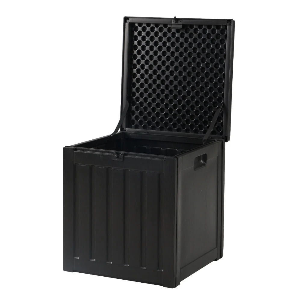 Outdoor Storage Box 80L Container Lockable Garden Toy Tool Shed Black - Image 3