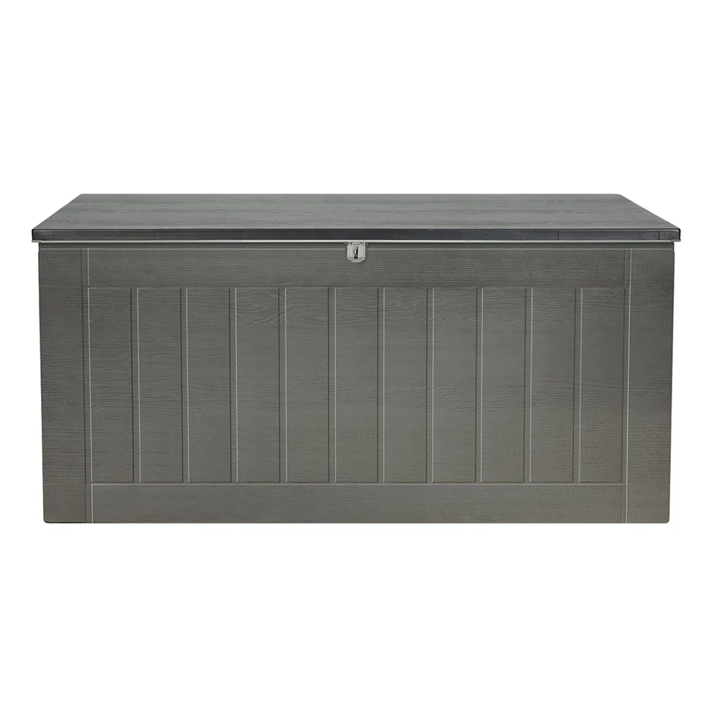 Outdoor Storage Box 830L Container Lockable Garden Bench Tool Shed Black - Image 3