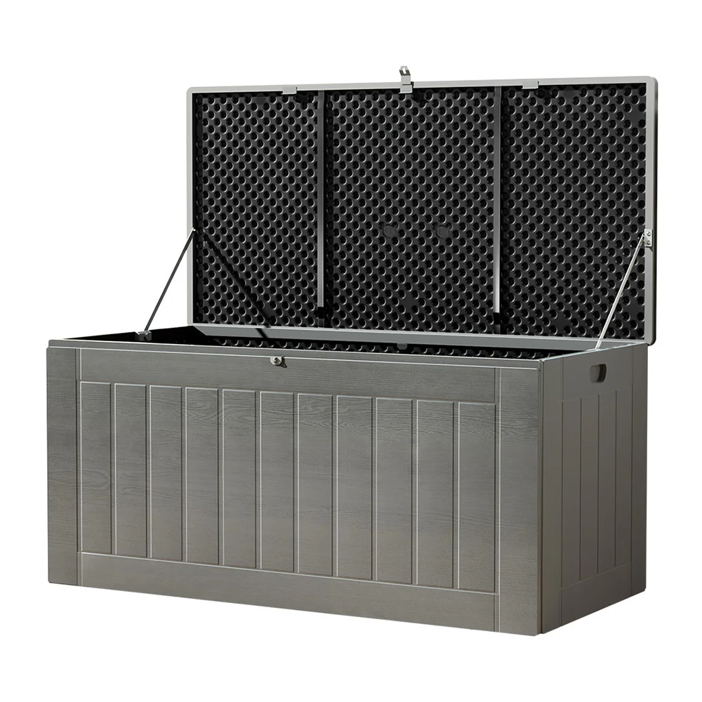 Outdoor Storage Box 830L Container Lockable Garden Bench Tool Shed Black - Image 7
