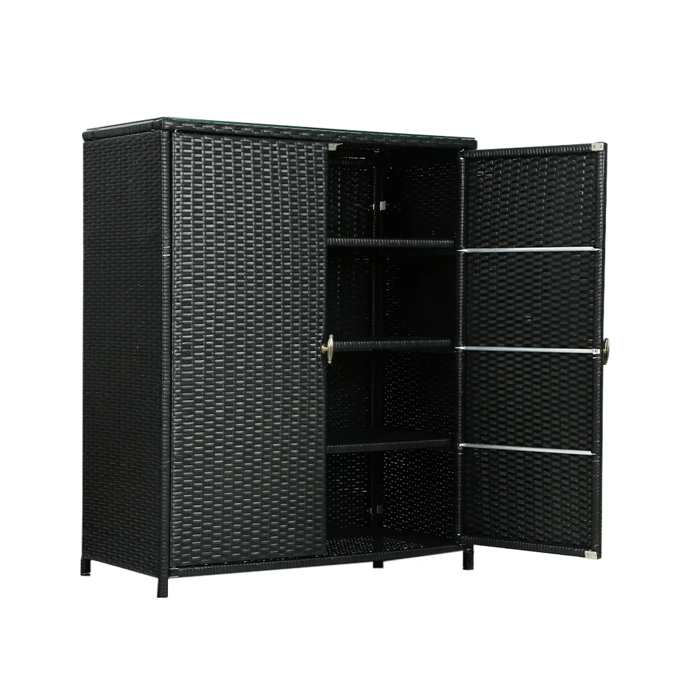 Outdoor Storage Cabinet Box Garage Wicker Shelf Chest Garden Shed Tools - Image 2