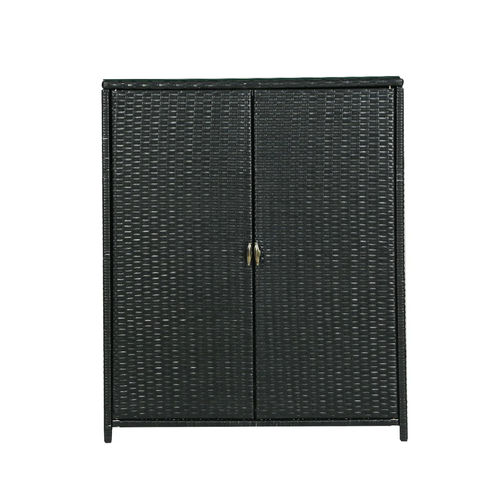 Outdoor Storage Cabinet Box Garage Wicker Shelf Chest Garden Shed Tools - Image 4