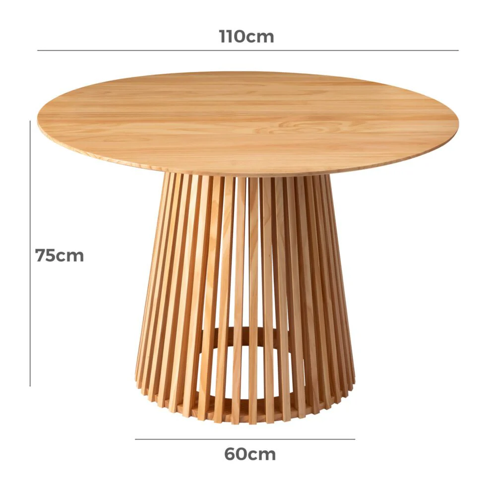 Palmer Sleek Silhouette Dining Table - Natural Wood - Image 10