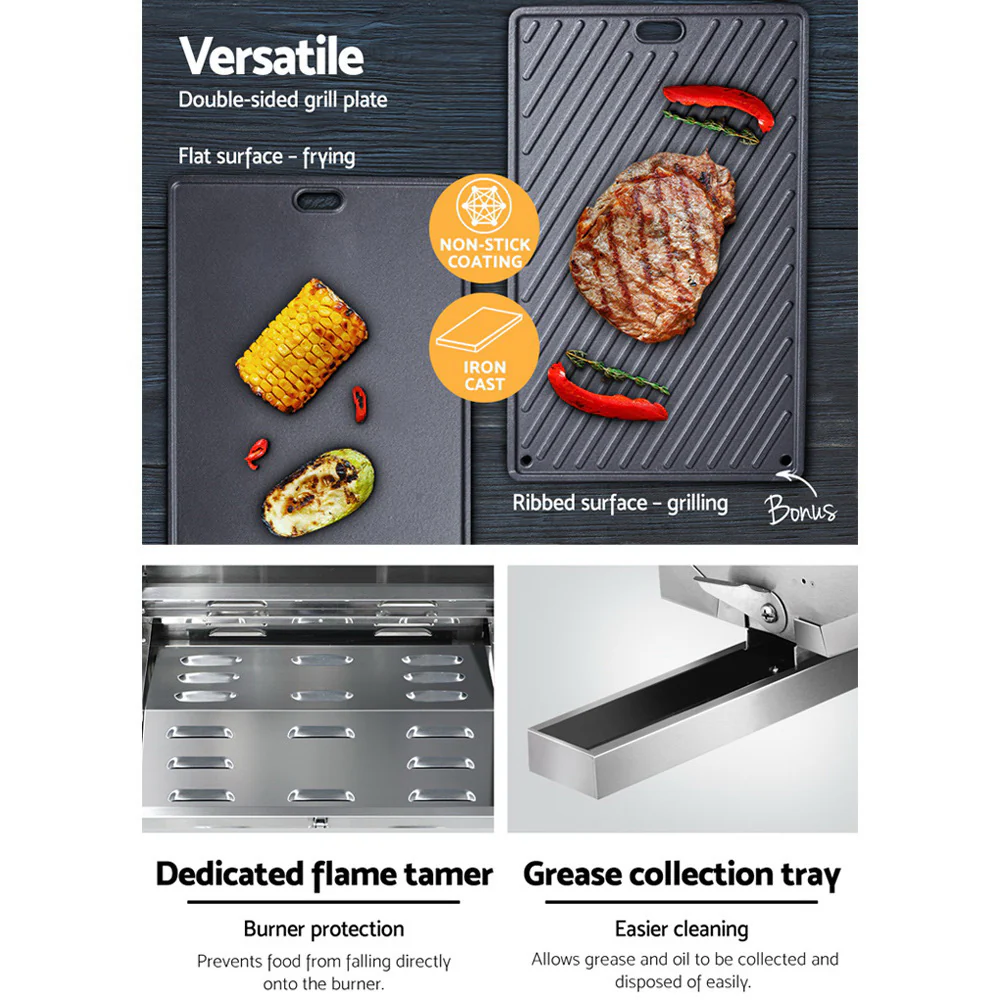 Portable Gas BBQ Grill with Double Sided Plate - Image 6
