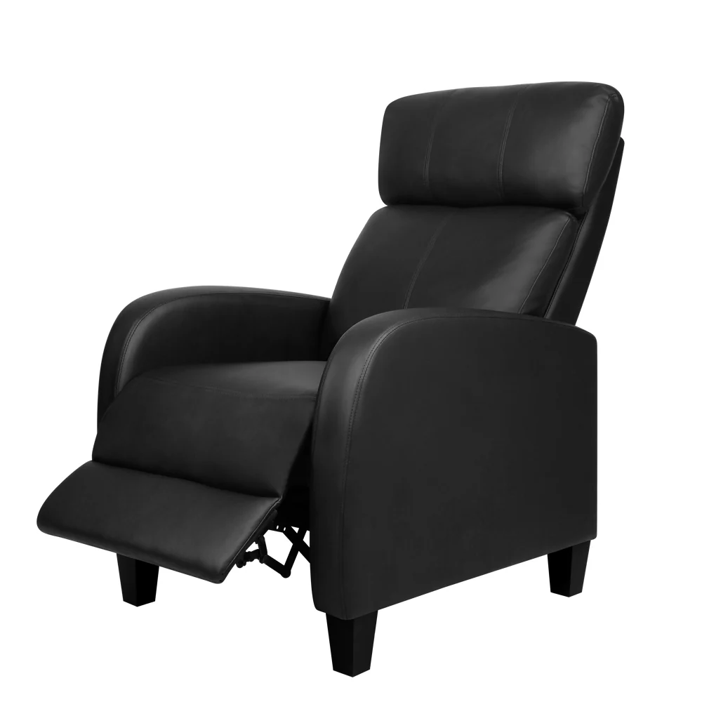 PU Leather Reclining Armchair - Black - Image 8