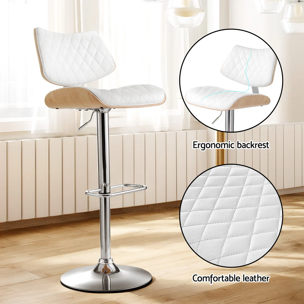 Quentin Gas Lift Bar Stool - White - Image 5