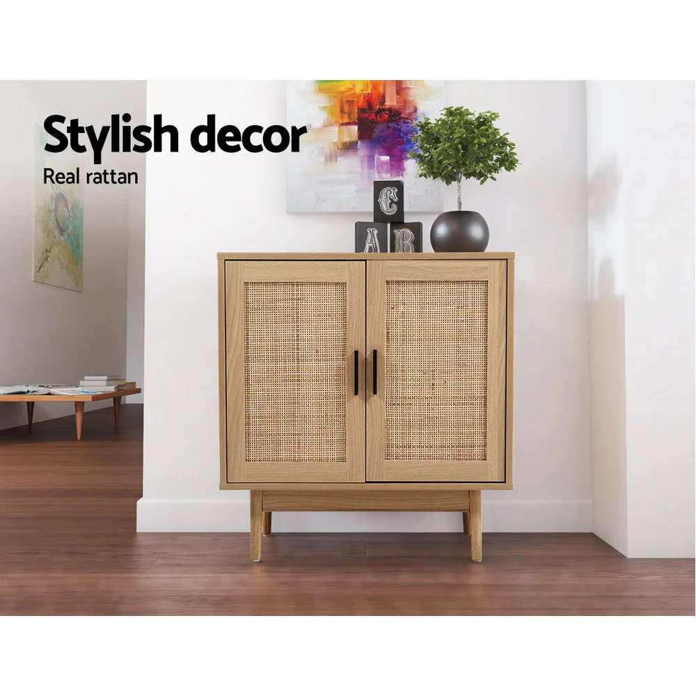 Rattan Buffet Sideboard 2 Doors - BRIONY Oak - Image 5