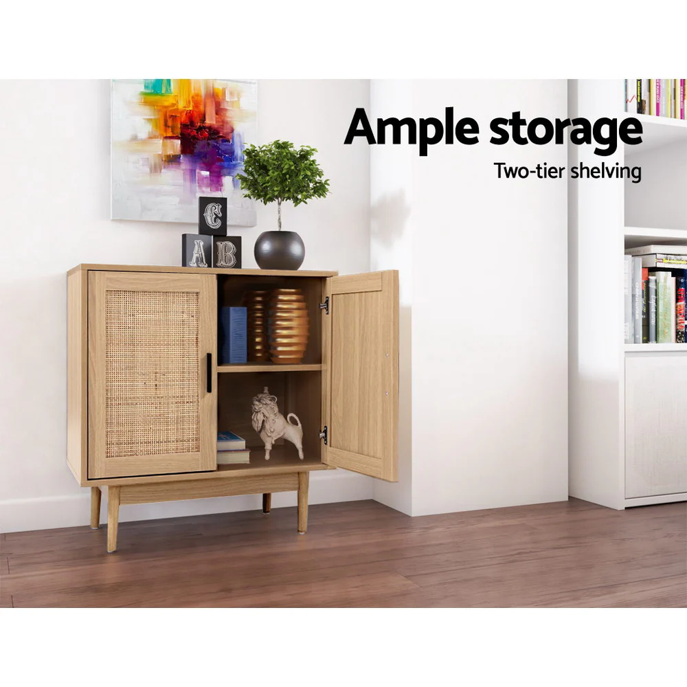 Rattan Buffet Sideboard 2 Doors - BRIONY Oak - Image 6