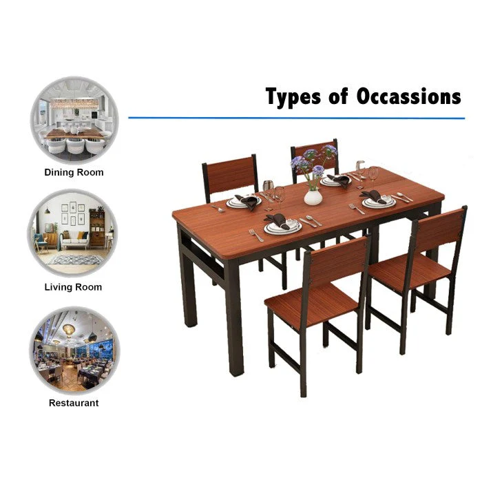 Rebecca 5-Piece Dining Table & Chairs Set - Oak & Black - Image 5