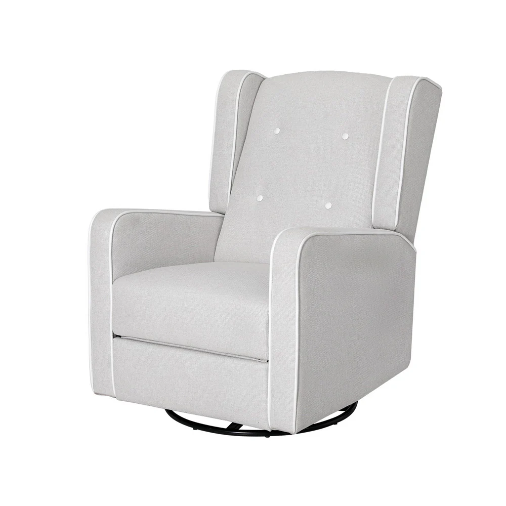 Recliner Armchair 360� Swivel Grey Fabric - Image 7