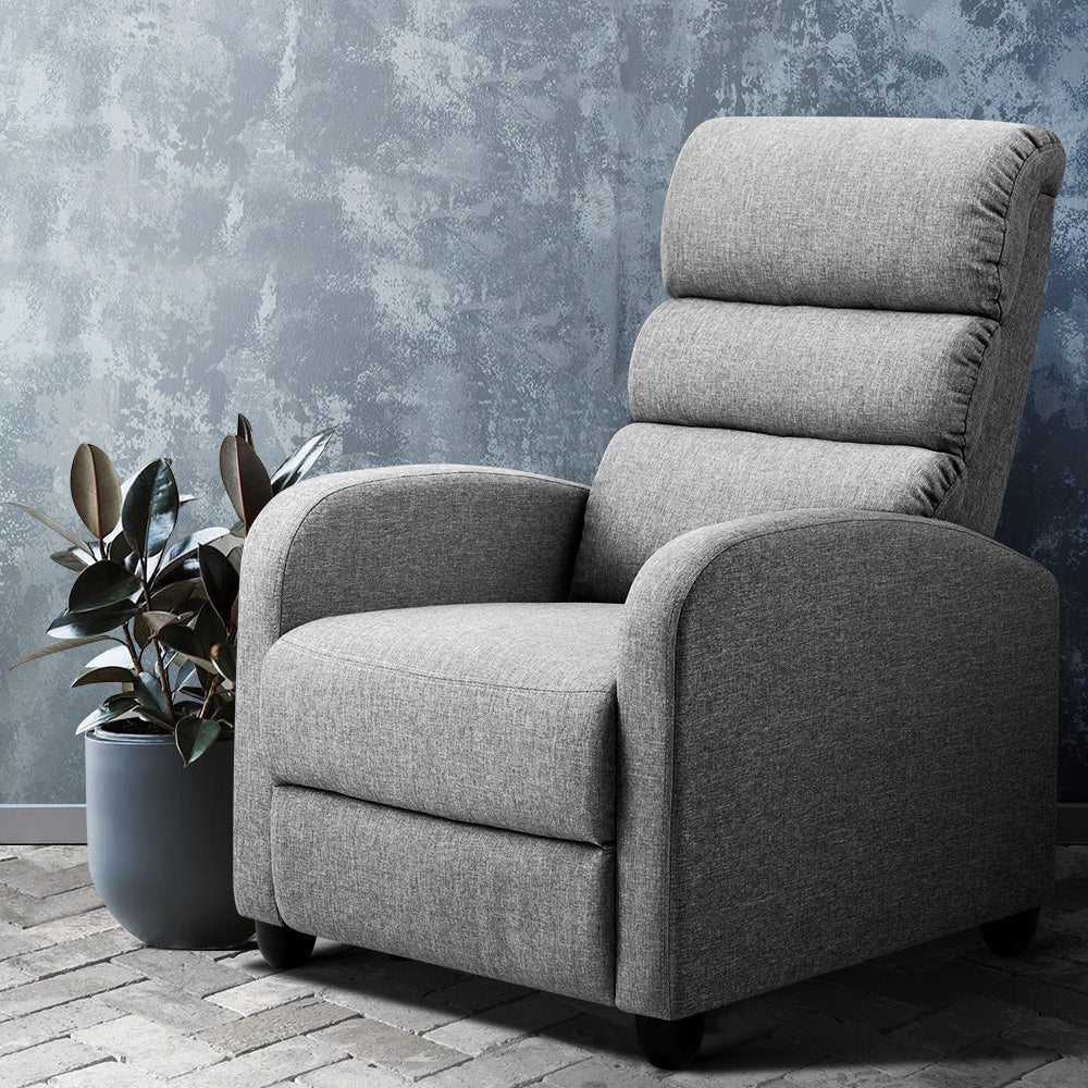 Recliner Armchair Grey Fabric Bolivia - Image 7
