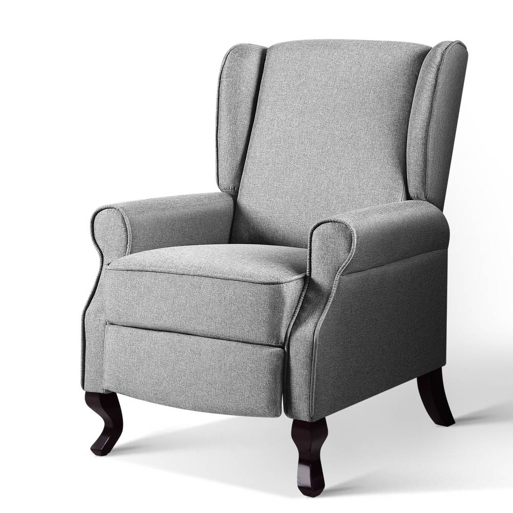 Recliner Armchair Grey Fabric Domini - Image 7