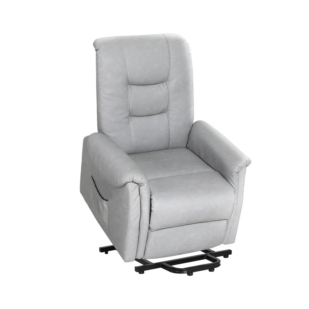 Recliner Chair Lift Assist Chair Leather Grey - Image 3
