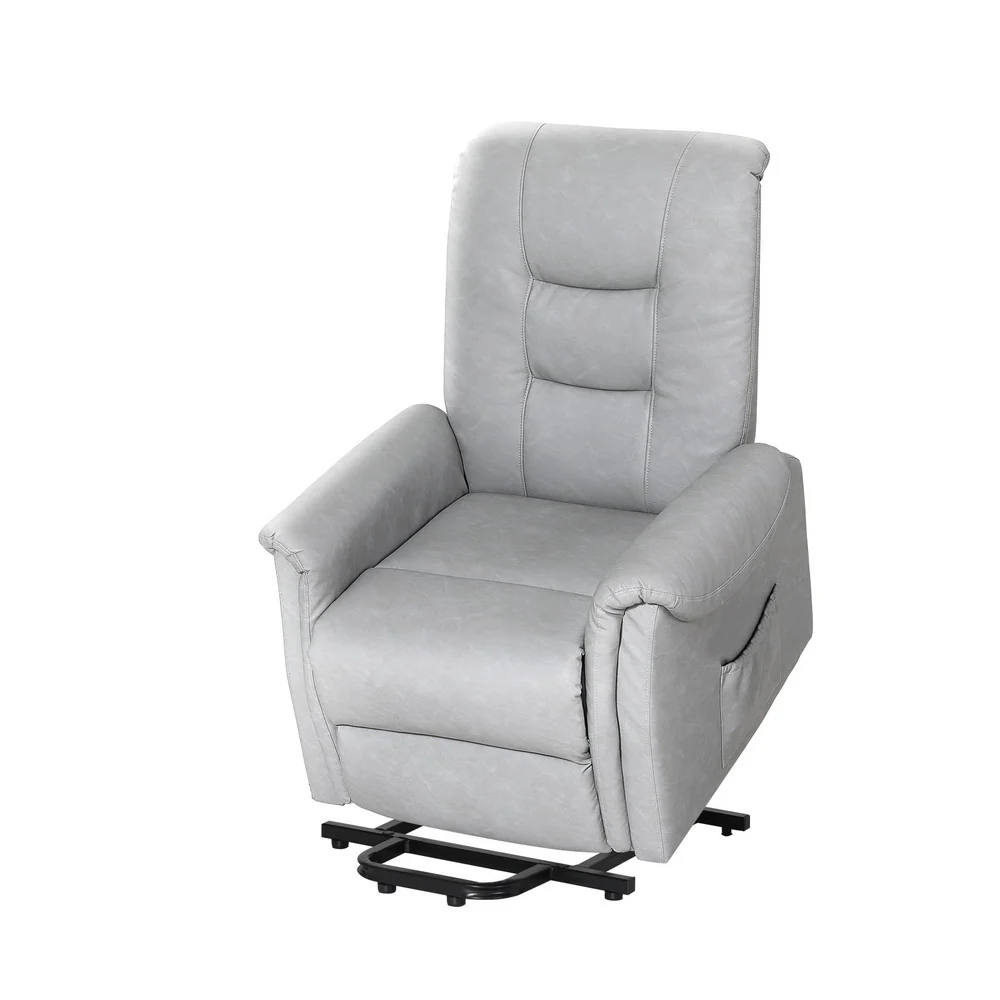 Recliner Chair Lift Assist Chair Leather Grey - Image 7