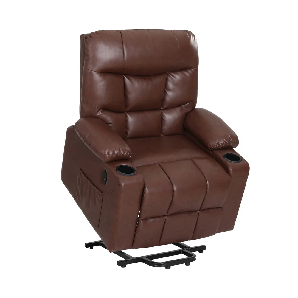Riser Recliner Chair Lift Assist Heated Massage Chair Leather - Image 3