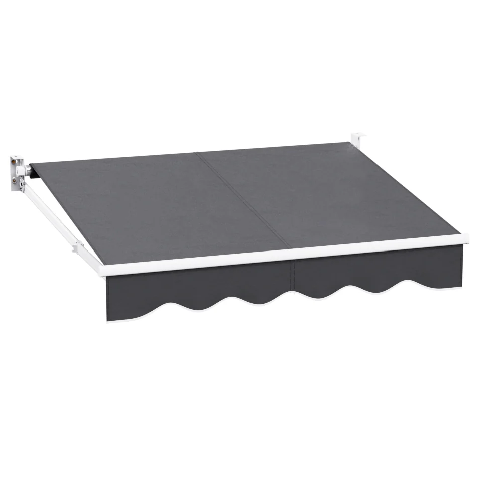 Retractable Folding Arm Awning Manual Sunshade 2Mx1.5M Grey - Image 7