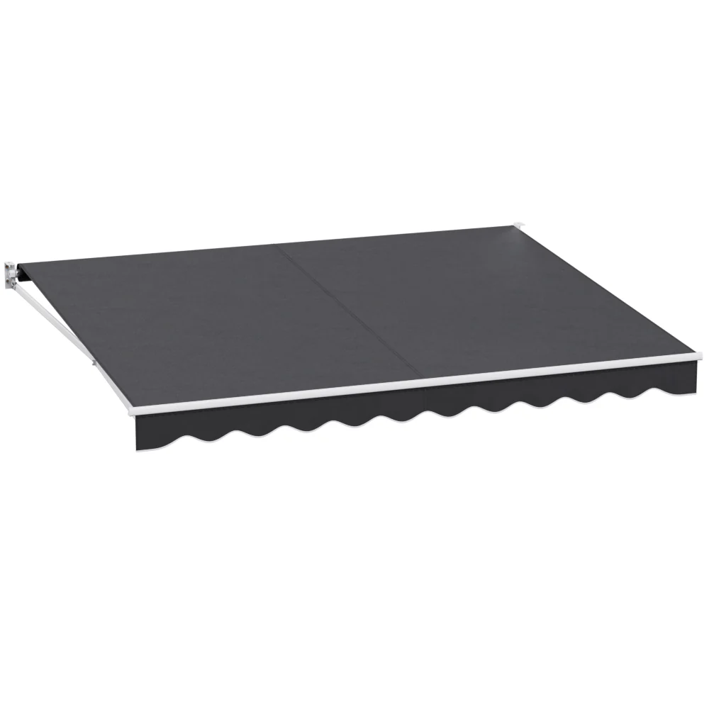 Retractable Folding Arm Awning Manual Sunshade 4Mx3M Grey - Image 7