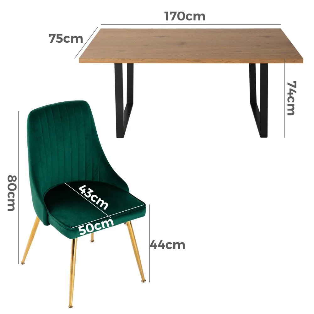 Sabine Marble Dining Set With 6 Green Velvet Chairs - Image 13